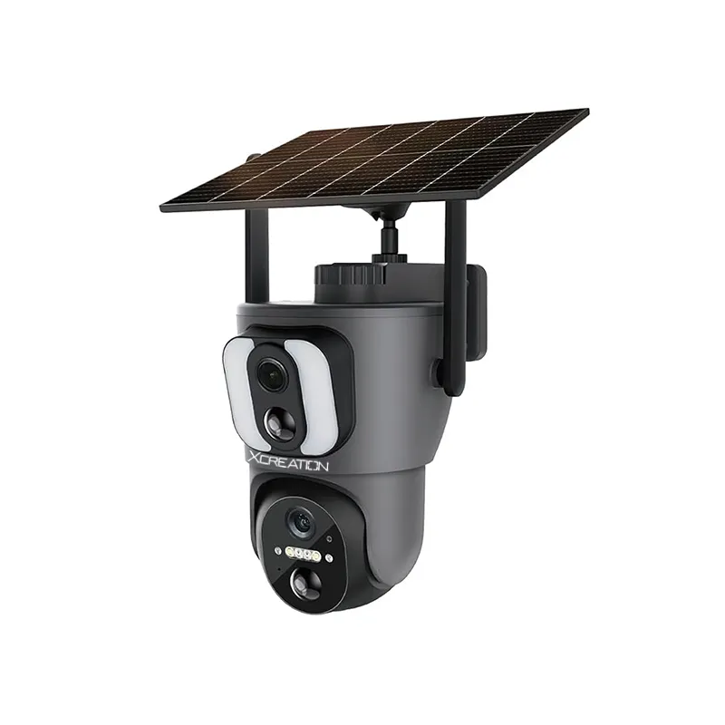 Камера наблюдения Xcreation, уличная Солнечная Ubox 4 Мп, двухобъективная камера с питанием от батареи, Wi-Fi, 4G, вращающаяся камера наблюдения
