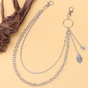 Cadena de cintura estilo punk europeo y americano con colgante de campana, cadena corporal de metal con temática navideña, unisex, color plateado - Product Image 4