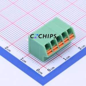 KF250NH-3.5-5P Spring Terminal Block Through hole Component (THT),P=3.5mm Connector 1x5P 3.5mm Green 5P - Product Image 1