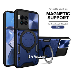 Lichicase, soporte de anillo giratorio de 360 grados, protección de lente de cámara, funda de teléfono móvil para t-mobile REVVL 7 Pro, funda trasera - Product Image 4