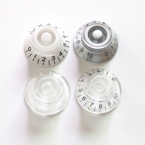 Donlis helder zilverkleurige hoedvormige LP gitaarknoppen wit snelheids-, <span class=keywords><strong>volume</strong></span>- en toonregeling groothandel - Product Image 1