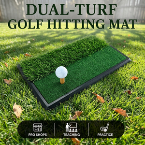 แผ่นรองตีกอล์ฟแบบ OEM Dual-Turf พร้อมฐานยางกันลื่น สำหรับฝึกซ้อมวงสวิงกอล์ฟ ใช้ได้ทั้งในร่มและกลางแจ้ง อุปกรณ์ฝึกซ้อมการตีกอล์ฟ - Product Image 1