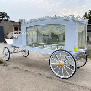 Classic European Funeral Hearse Carriage Multi Spoke Wheels Golden Hub Decorative Side Lamp Cemetery Transport <b>Coach</b> - Product Image 4