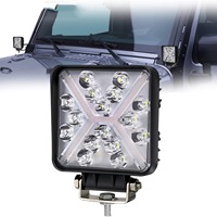 Feux de travail LED de jour à stroboscope pour voiture, 48W, 4 pouces, haute luminosité, phares carrés modifiés pour automobile