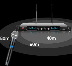 جهاز ميكروفون لاسلكي 4 قنوات من OKSN, جهاز ميكروفون لاسلكي 4 قنوات من OKSN نظام رباعي UHF معدن لاسلكي ميكروفون 4 ميكروفونات محمولة باليد