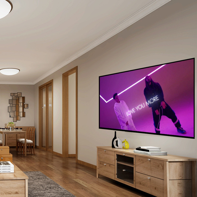 120 Inch ALR Fixed Frame Projector Screen Home Theater Ambient Light Rejecting UST Anti-Light HD 4K Projection Screen