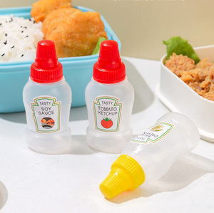 2 unids/set Mini botella de salsa de soja para apretar de plástico vacía portátil para miel, <span class=keywords><strong>mostaza</strong></span>, tomate, salsa de tomate, aderezo para ensalada - Product Image 3