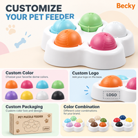 Jouet interactif personnalisé en plastique pour chien, puzzle d'intelligence avec boule rotative pour gamelle anti-glouton et distributeur de friandises