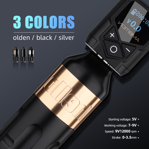 Kit de Máquina de Tatuaje Rotativa Tipo Pen Ambition Hello con Motor Potente sin Núcleo, Recorrido de 3.5mm/4mm y Batería Inalámbrica RCA para Arte Corporal - Product Image 4
