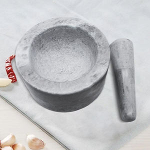 Batterie de cuisine moderne de qualité avec <span class=keywords><strong>mortier</strong></span> et pilon en granit marbré et outils à épices en boîte - Product Image 2