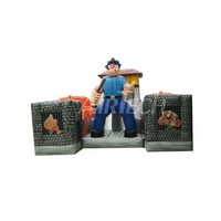 Énorme gardien gonflable amusant ville prison thème grand château sautant maison de rebond jeu intérieur pour les enfants jeu en plein air