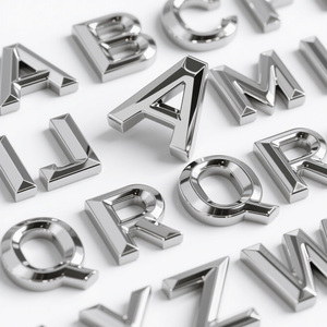 Nhà Máy Bán Buôn Giá ABS Nhựa Mạ Điện Bề Mặt Mịn 3D Chữ Xe Biểu Tượng Biểu Tượng Huy Hiệu Dán Với Tự Dính - Product Image 2