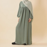 Abaya élégante en crêpe d'été avec poches sécurisées, robe longue décontractée à manches longues et coupe ample pour femmes musulmanes, idéale pour l'Omra (vente en gros)