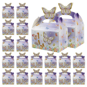 Boîte Cadeau Papillon Rose Thème Floral pour Thé de Printemps, Porte-Bougie Pliable en Papier Recyclable avec Poignée pour Offrir - Product Image 6