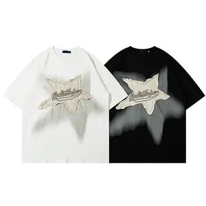 Cheap Fancy <strong>Star</strong> Appliques Embroidery Cotton <strong>Tshirts</strong> for Men Oversize - Product Image 1
