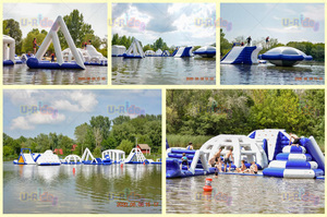 Toboggan aquatique gonflable en PVC populaire pour l'été, pour utilisation en parc aquatique, bleu et blanc, certifié CE, capacité supérieure à 500 kg - Product Image 5