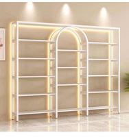 Meuble de Salon Moderne en Fer Forgé, Présentoir à Ongles, Étagères en Bois, Multiples Espaces de Rangement, Mobilier de Salon Durable, Vente Chaude