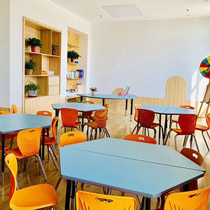 โต๊ะและเก้าอี้แบบปรับได้สำหรับห้องเรียนห้องเรียนของมหาวิทยาลัยอุปกรณ์การศึกษา - Product Image 2