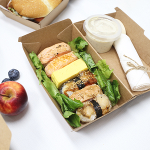 Kích thước tùy chỉnh in logo thực phẩm dùng một lần lớp các tông bánh <span class=keywords><strong>hamburger</strong></span> Takeaway bao bì kraft giấy vỏ sò Burger hộp - Product Image 4