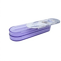Étui à crayons/feutres multifonctionnel transparent ovale en ABS/PP OEM/ODM, boîte coulissante à deux couches pour soins dentaires, personnalisable, épaisseur 2 mm
