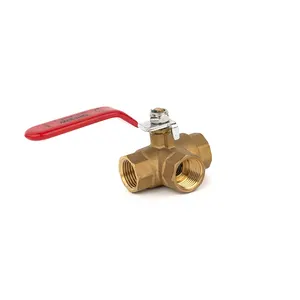 Factory Outlet Wholesale Brass 3 way diverter valve Internal Thread L Type T Type Port 1/2 Inch 2 Inch 3 Way price