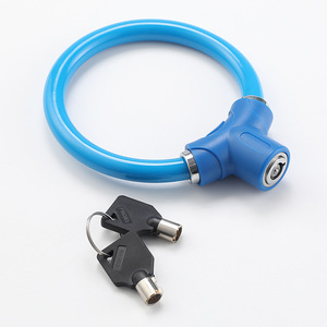 Câble de verrouillage de vélo en acier, 60 cm, serrure à clé portable pour vélo, utilisation en extérieur, alliage de zinc, matériau PVC - Product Image 1