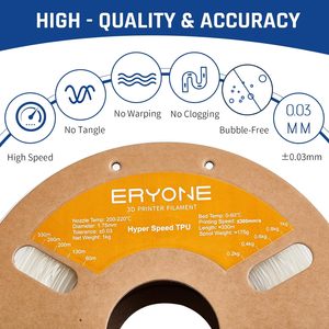 Filament d'impression 3D <span class=keywords><strong>ERYONE</strong></span> Factory Hyper Speed <span class=keywords><strong>TPU</strong></span> 95A transparent, couleur, pour imprimantes 3D FDM, diamètre 1,75 mm - Product Image 5