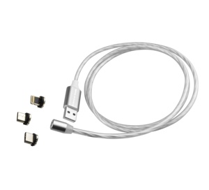 Cables de carga LED para teléfonos móviles iP 11 <span class=keywords><strong>Pro</strong></span> <span class=keywords><strong>Max</strong></span>, Cables USB magnéticos de luz, cable usb 3 en 1 - Product Image 1