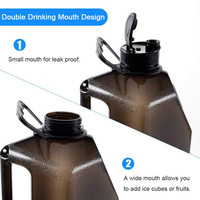 Bouteille d'eau personnalisée avec logo, 2,2 L, grande, en plastique, 100 % sans BPA, écologique, prix usine OEM, demi-gallon, avec bec verseur, pour équipes sportives et entreprises