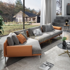 Ensemble de canapés pour salon Xuanzhen, meubles de salon, canapé italien moderne pas cher en forme de L, canapé <span class=keywords><strong>convertible</strong></span> en cuir nordique pour salon - Product Image 5