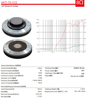 Tweeter Ferrite 3 Inch Terbaru, Throat 2 Inch, Voice Coil 3 Inch, 150W RMS, 1.5KHZ, Diafragma Aluminium Alloy Profesional
