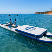 Vélo aquatique SOLAR MARINE pour 2 personnes avec plateforme flottante, pédalo double couche en PVC haute densité pour lac, mer, loisirs et fitness