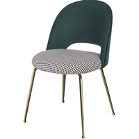 Chaise de salle à manger moderne et confortable de haute qualité avec revêtement en tissu, pieds en métal, pour la maison, le bureau, l'appartement, le centre commercial, l'hôtel, la villa