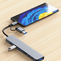 8 in 1 USB +Type C HUB Docking Station dengan Adaptor Jack Audio 3.5mm Pembaca Kartu Micro SD Konverter Disk Laptop Tablet Ponsel