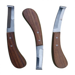 Couteau à sabots à double tranchant avec manche en bois pour chevaux, vaches, moutons, bovins - Product Image 2