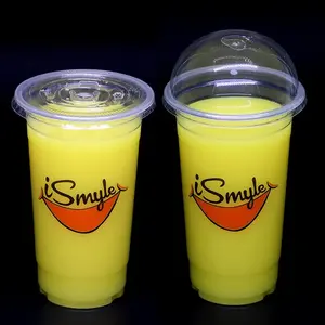 High Quality Mass Customization Wholesale Transparent PET Disposable Plastic Cups With Lids For Cold Drink Juice Drink Cups Can