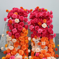 Fleur artificielle en soie orange-rose pour centre de table de mariage, décoration d'événements et de fêtes nuptiales