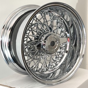 Nouvelle jante en acier chromé Raytop 13x7 14x7 à <span class=keywords><strong>60</strong></span> rayons, déport inversé, à rayons croisés, avec adaptateur et spinner, prête à être expédiée - Product Image 2