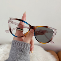 Lunettes Optiques Femme Anti-Lumière Bleue Photochromiques Marron Oeil de Chat Floral Anti-Reflet 2026 pour Filles et Femmes, Verres à Changement de Couleur
