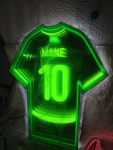 LED Neon Jersey Sign Mane 10 Green Backlit <b>Wall</b> <b>Mount</b> Decorative <b>Light</b> Home Display Static One Color <b>Plug</b> Powered - Product Image 2