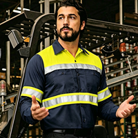 Tenue de travail pour homme en coton pur, anti-humidité, avec bandes réfléchissantes, deux pièces, pour le secteur de la construction et de l'ingénierie, modèle long