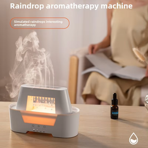 Desktop Simulated Raindrop <strong>Aroma</strong> <strong>Diffuser</strong> 300ml Ultrasonic Mist 3 Color Atmosphere Lamp Wireless Remote 3 Speed Timing Quiet - Product Image 1