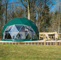 Dôme géodésique de luxe moderne de 30 m à triple couche avec structure de tente sphérique en PVC imperméable pour le glamping et les événements de mariage