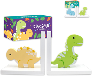 Sujetalibros Decorativos de Dinosaurios <span class=keywords><strong>Stego</strong></span> y Trex para Libros Infantiles, Juego de Madera Decorativa para Habitación de Niños, Cuarto de Bebé, Decoración de Aula - Product Image 1
