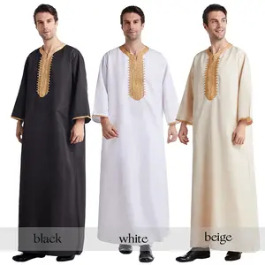 Gli ultimi uomini musulmani del Costume etnico vestono l'abbigliamento islamico Al Haramain Thobe marocchino Thobe per gli uomini musulmano islamico all'ingrosso