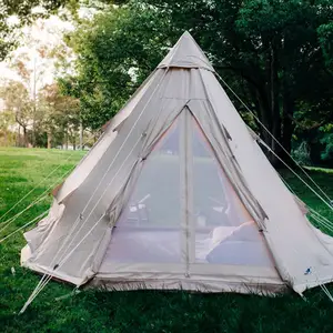 2022 Nieuwe Ontwerp Populaire Ronde Teepee Tent Canvas Tipi Tent 4M/5M/6M Voor Volwassenen party