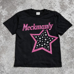 Camiseta Blanca de Manga Corta para Hombre Meckmanly, Cuello Redondo, Diseño de Telaraña Estampada, Corte Regular, Estilo Casual - Product Image 3