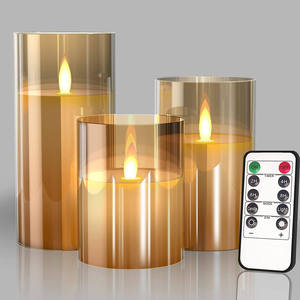 Faux <span class=keywords><strong>Bougie</strong></span> Kerzen Pillar en Cire Réelle, Bougies Électriques Fonctionnant sur Batterie, Velas, Bougies <span class=keywords><strong>LED</strong></span> Sans Flamme avec Télécommande - Product Image 1