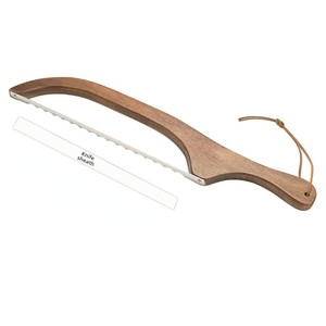 Affettatrice per pane in legno massello con semplice manico in legno da cucina strumento di cottura e pasticceria per il taglio del pane - Product Image 6