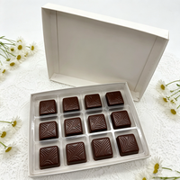 Boîte d'emballage pour aliments, desserts et bonbons, plateau transparent en PET de qualité alimentaire à 12 compartiments, boîte cadeau pour truffes, biscuits et chocolats